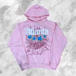 Brand New Pink Sp5der Atlanta Hoodie Mens Large